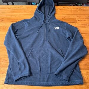 The North Face Quarter Zip Hoodie Men’s Large Blue Textured